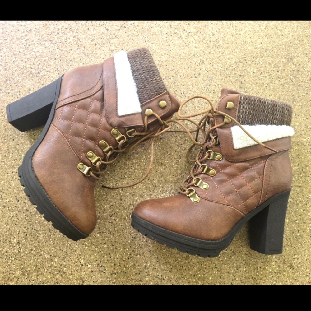 Global Win Women's Brown Fashion Ankle Boots 6.5